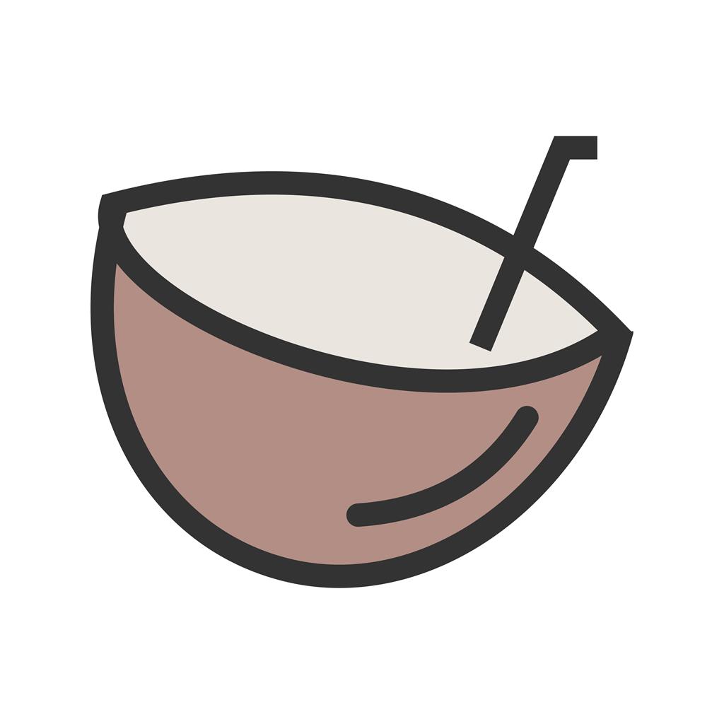 Coconut Line Filled Icon