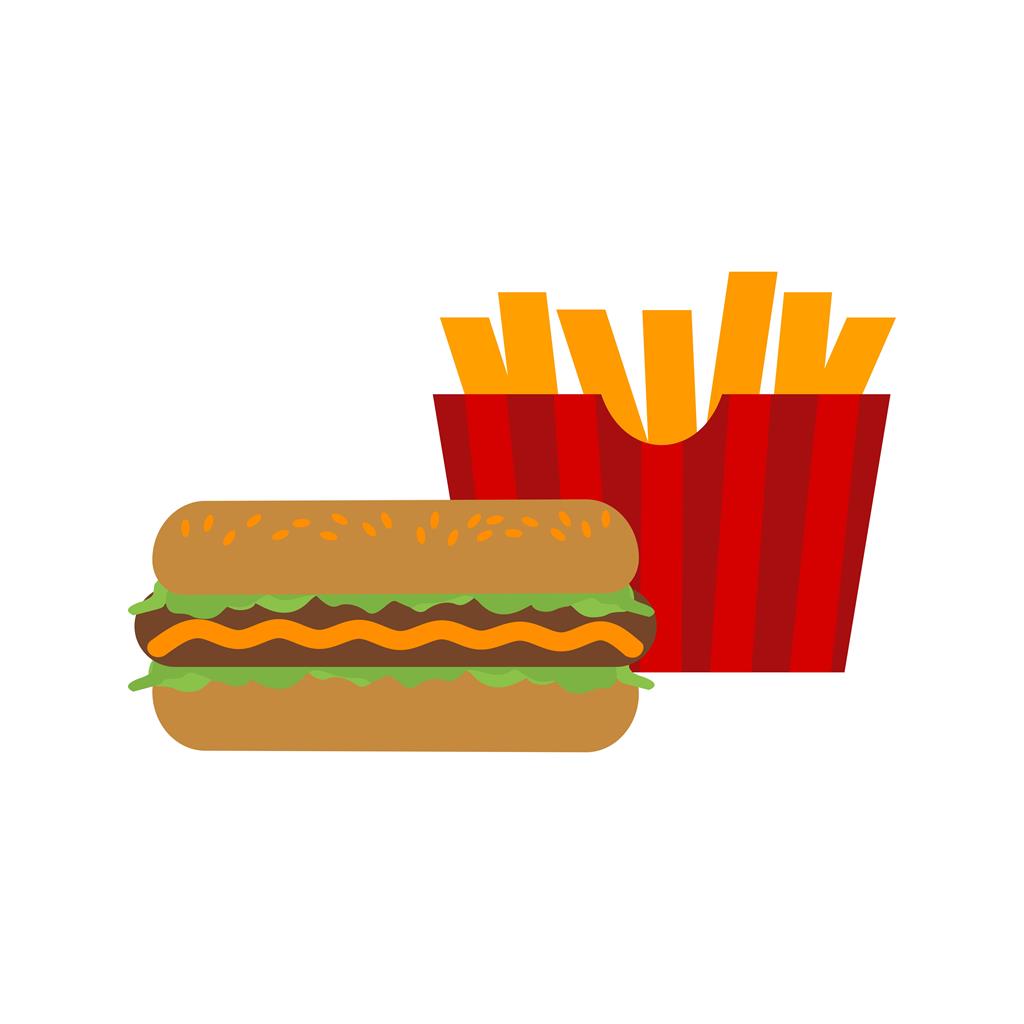 Fast Food Flat Multicolor Icon