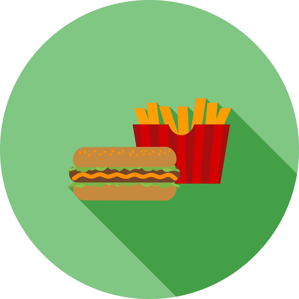 Fast Food Flat Shadowed Icon