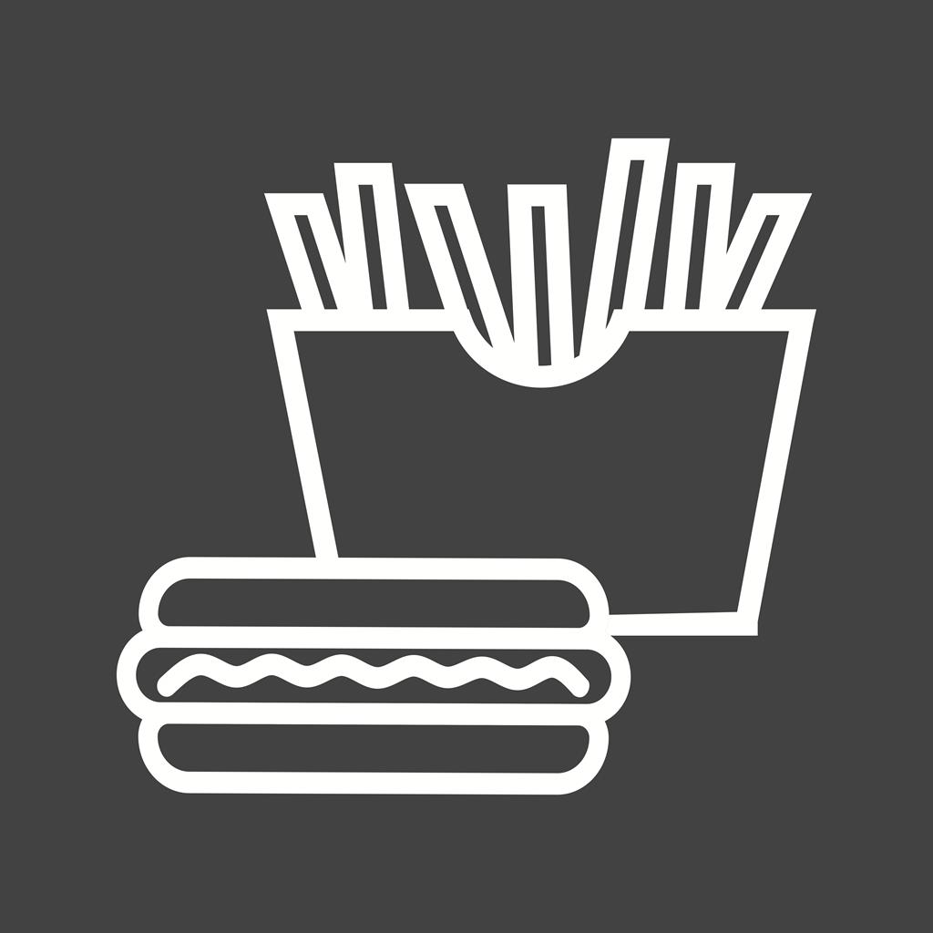 Fast Food Line Inverted Icon
