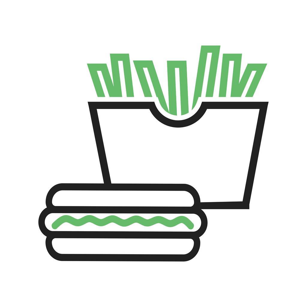 Fast Food Line Green Black Icon