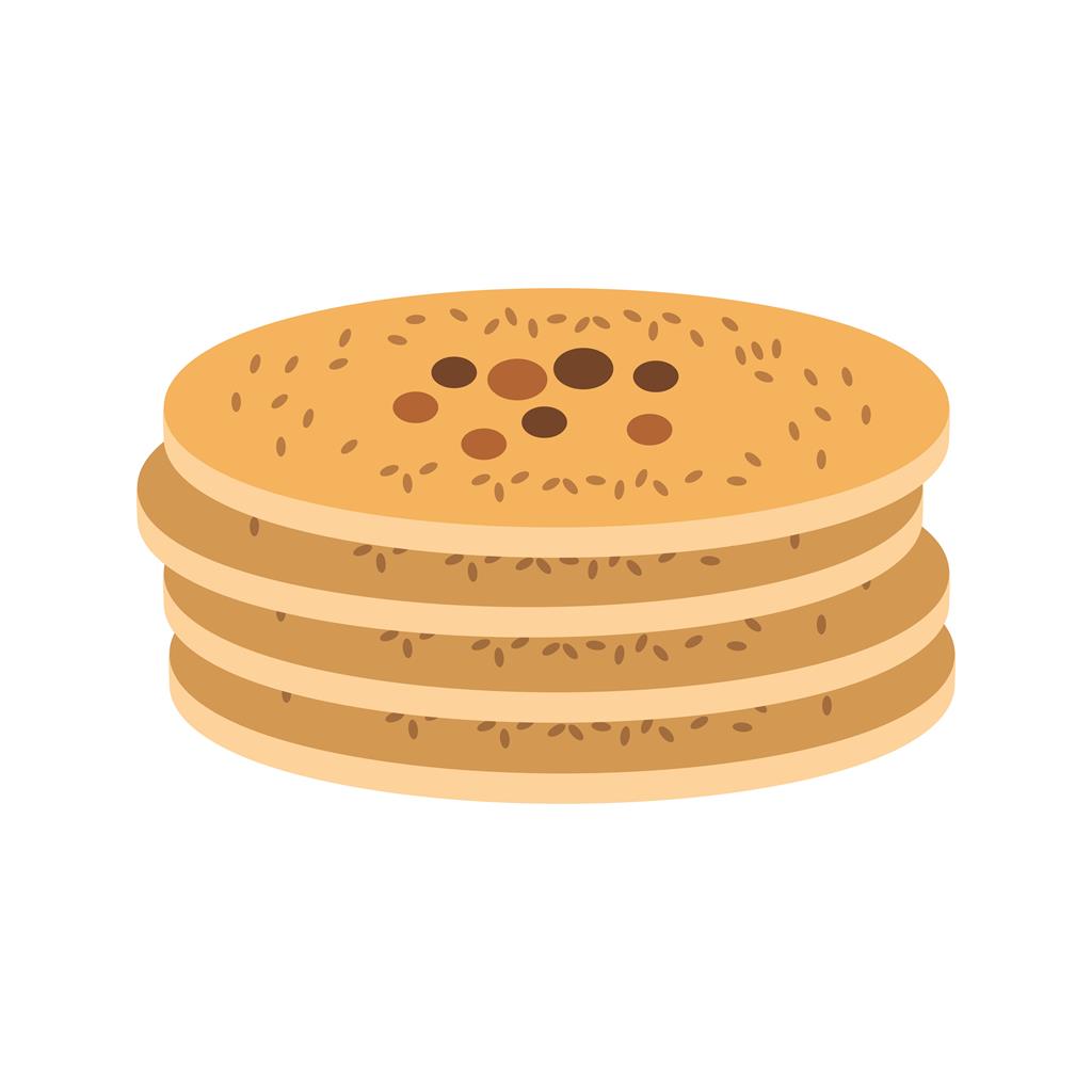 Pancakes Flat Multicolor Icon