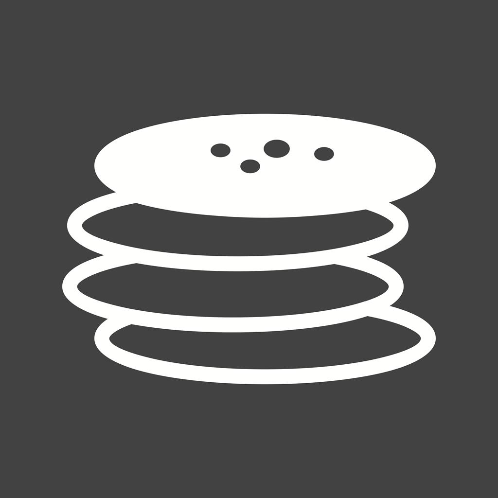 Pancakes Glyph Inverted Icon