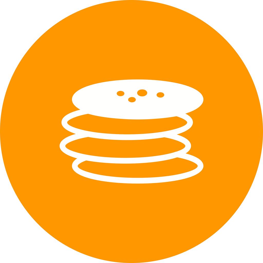 Pancakes Flat Round Icon