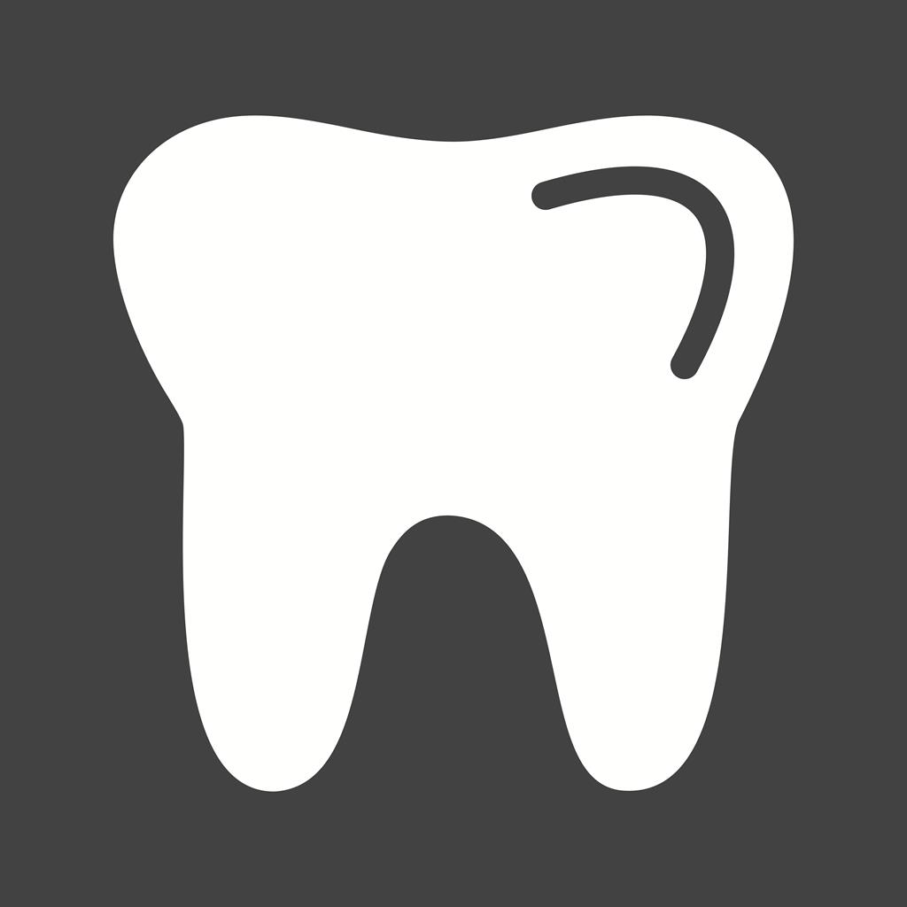 Tooth Glyph Inverted Icon - IconBunny