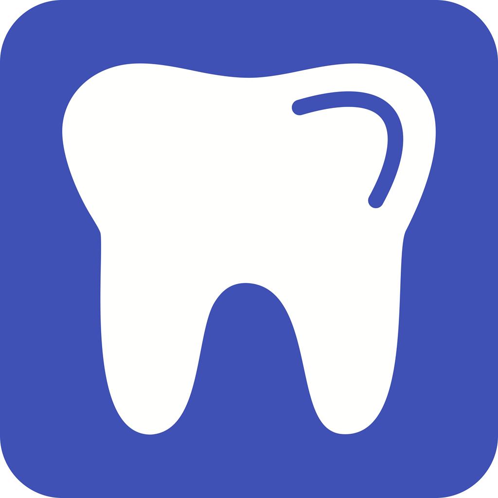 Tooth Flat Round Corner Icon - IconBunny