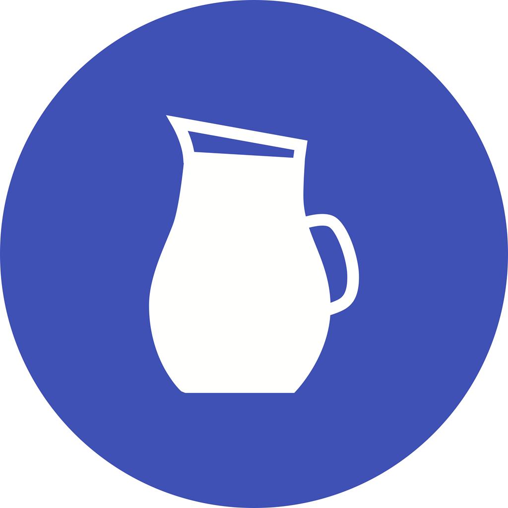 Jug of Water Flat Round Icon