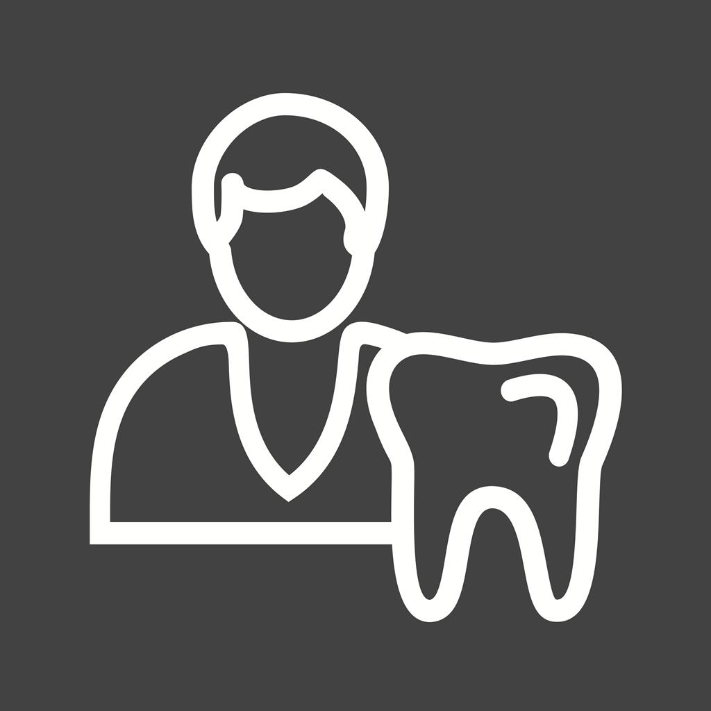 Dentist Line Inverted Icon - IconBunny