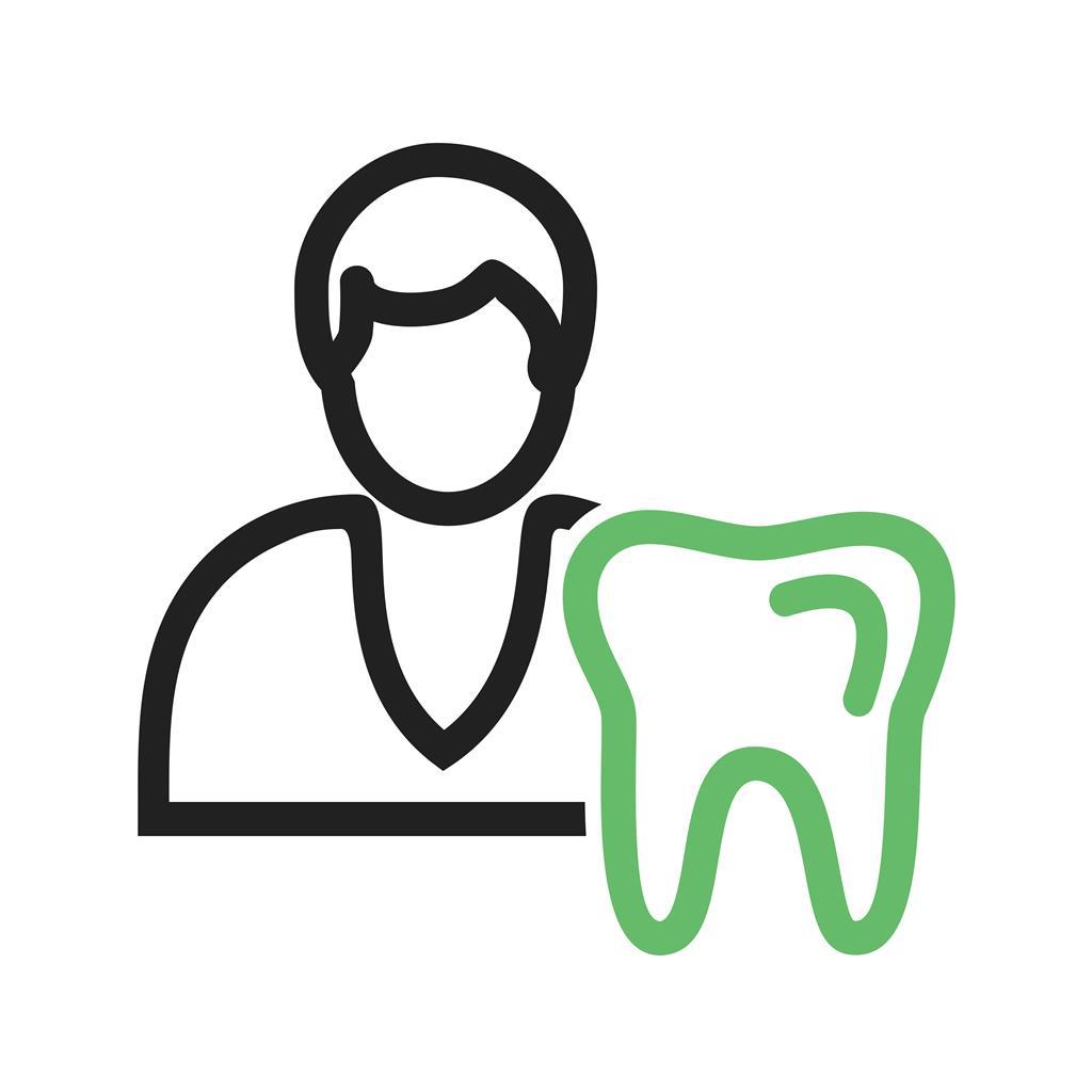 Dentist Line Green Black Icon - IconBunny