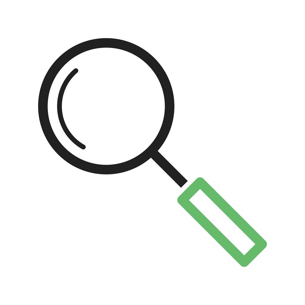 Magnifying glass Line Green Black Icon