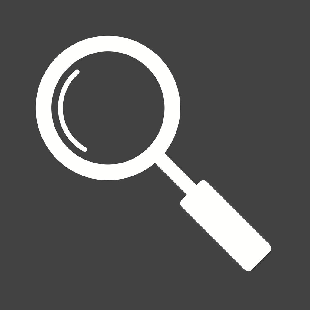 Magnifying glass Glyph Inverted Icon