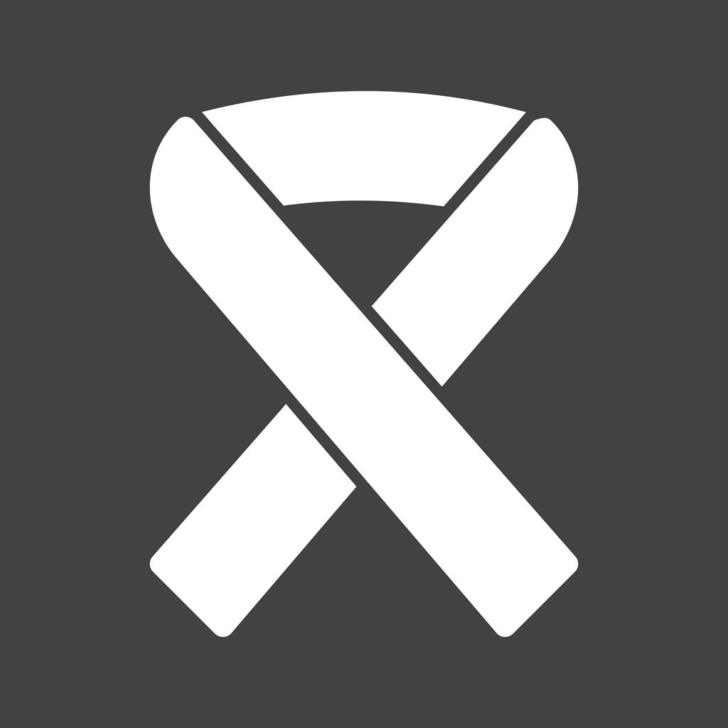 Ribbon Glyph Inverted Icon