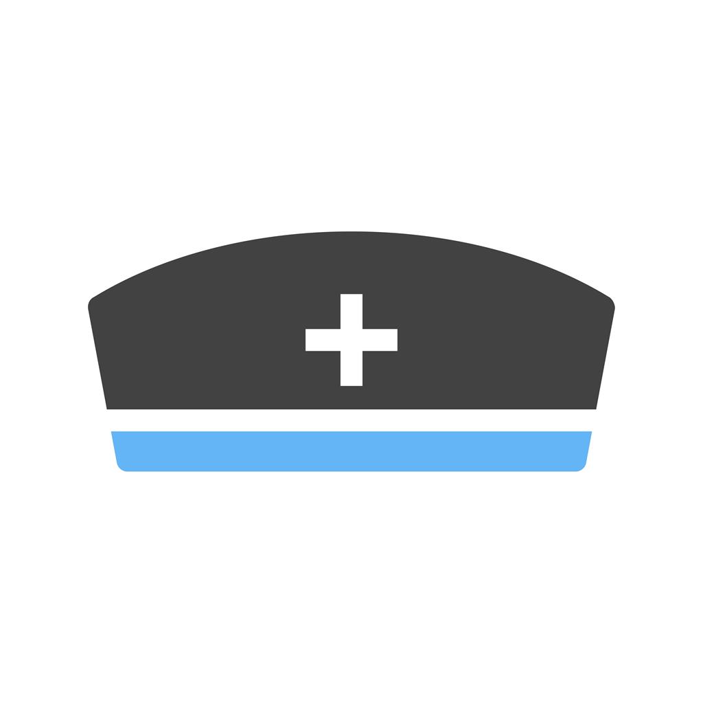 Nurse Cap Blue Black Icon