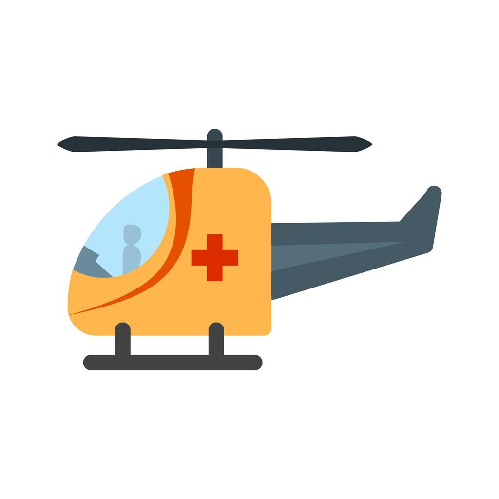 Helicopter Flat Multicolor Icon