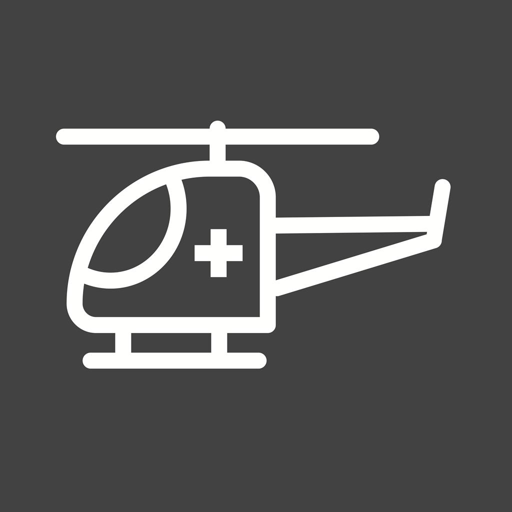 Helicopter Line Inverted Icon