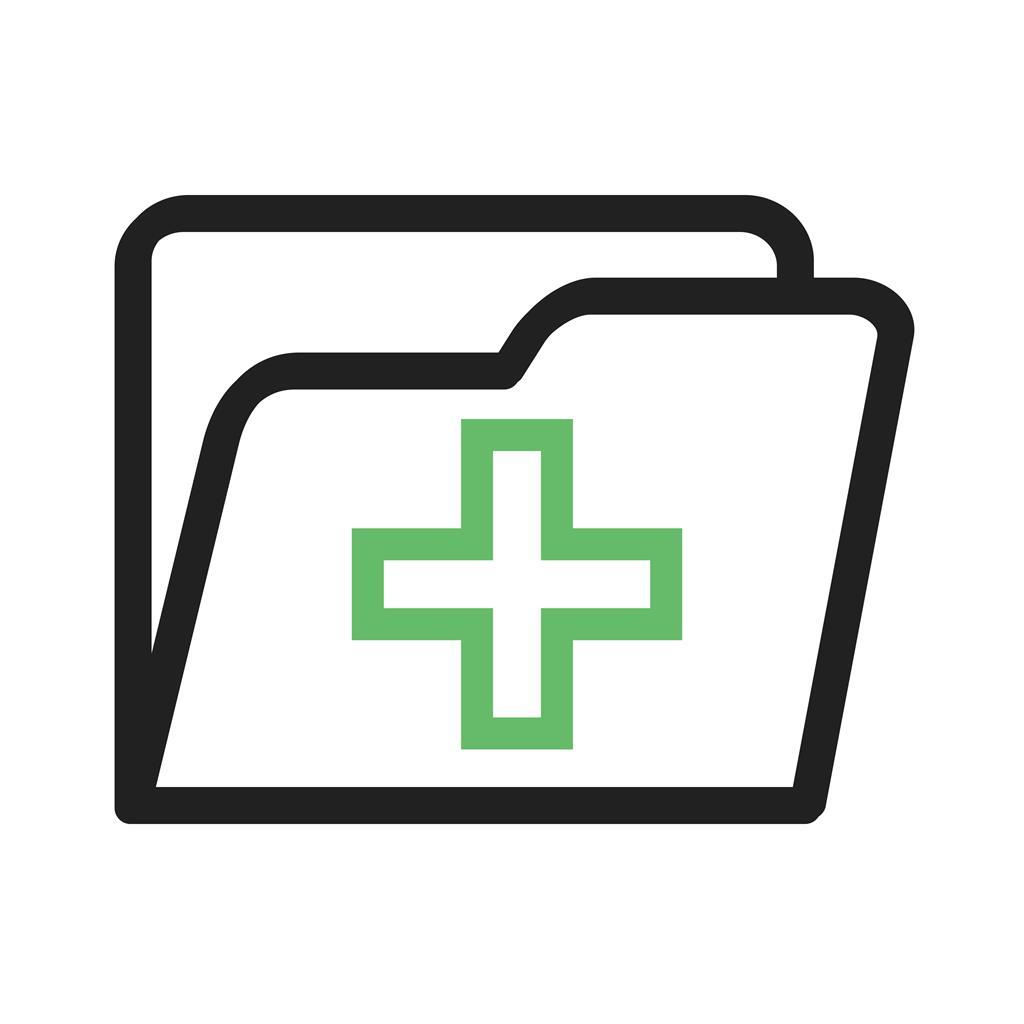 Medical Records Line Green Black Icon