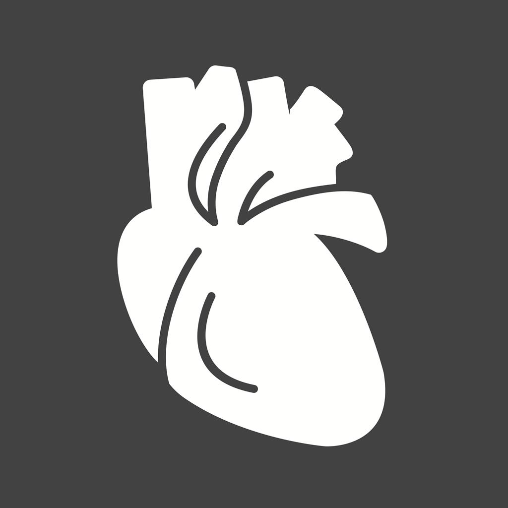 Heart Glyph Inverted Icon - IconBunny