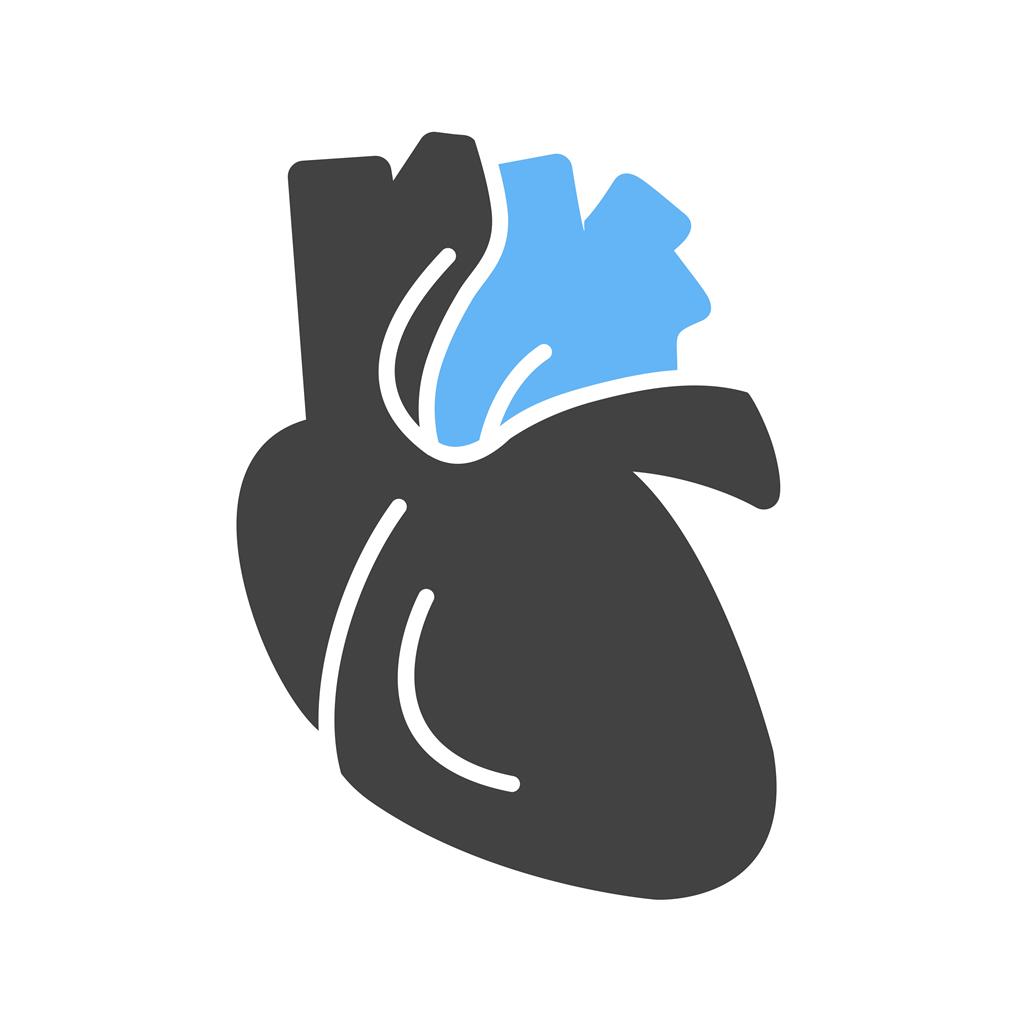 Heart Blue Black Icon - IconBunny