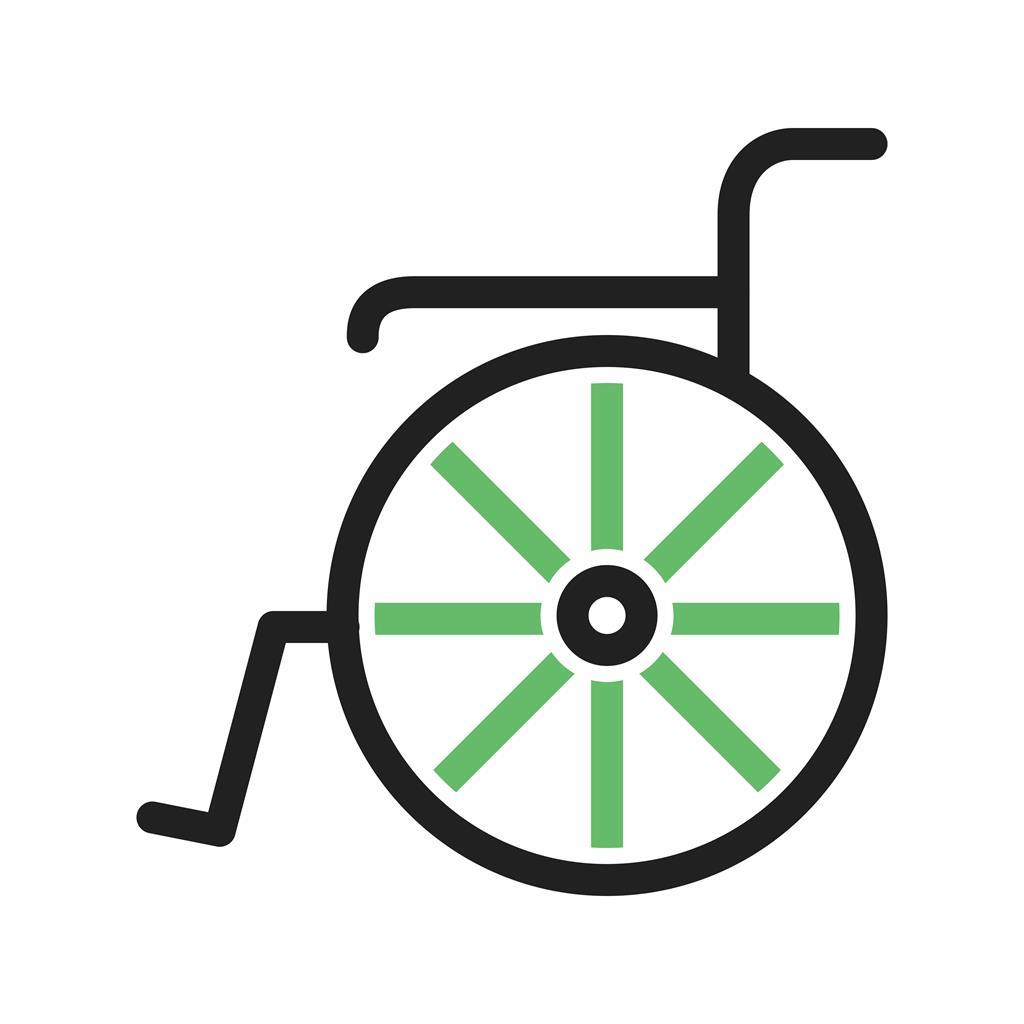 Wheelchair Line Green Black Icon