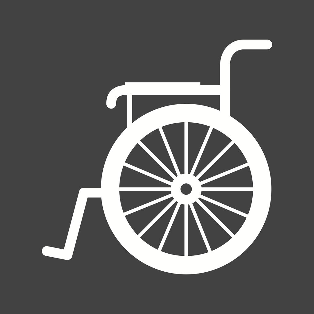 Wheelchair Glyph Inverted Icon