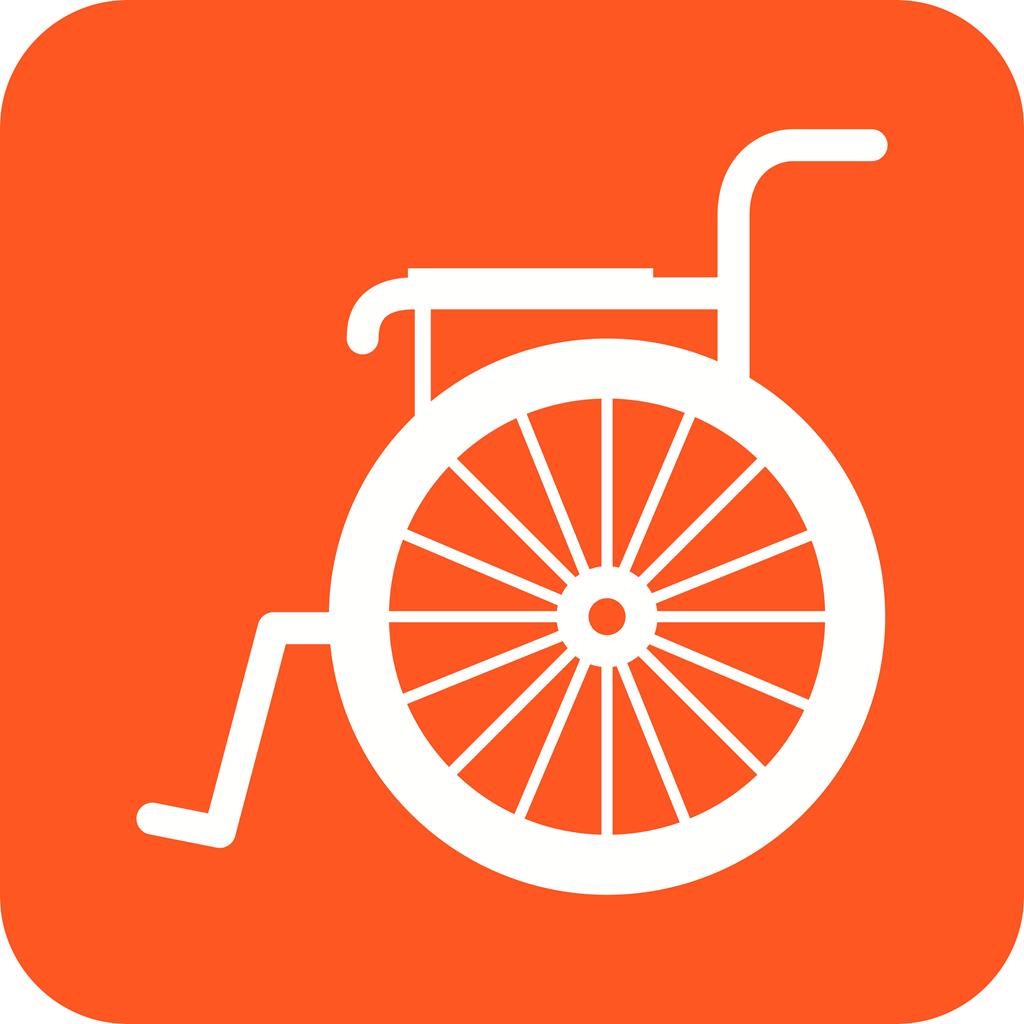 Wheelchair Flat Round Corner Icon