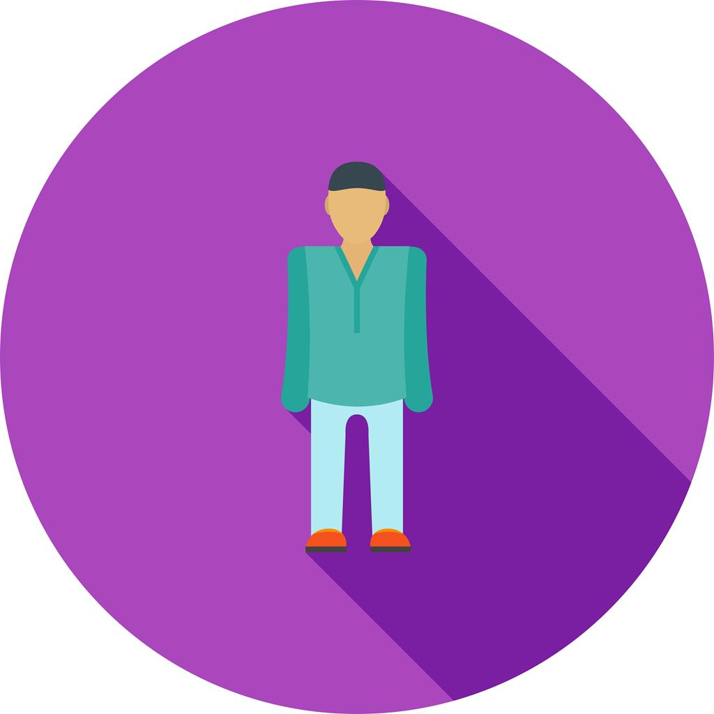 Male Patient Flat Shadowed Icon