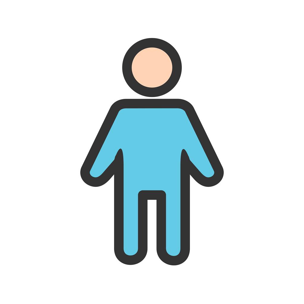 Male Patient Line Filled Icon