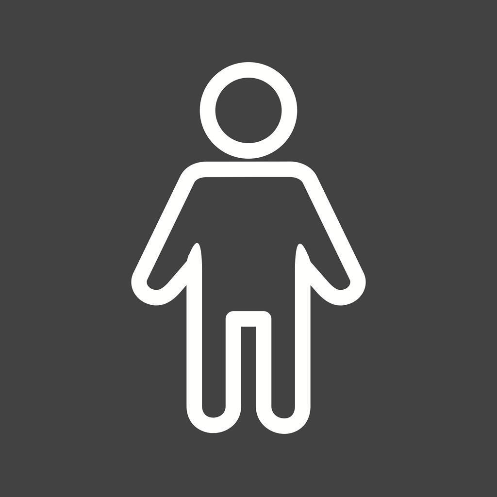 Male Patient Line Inverted Icon