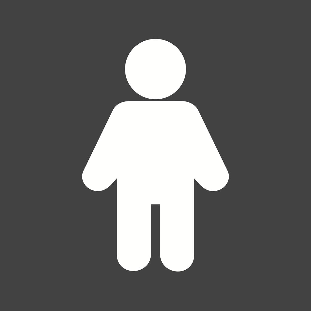 Male Patient Glyph Inverted Icon