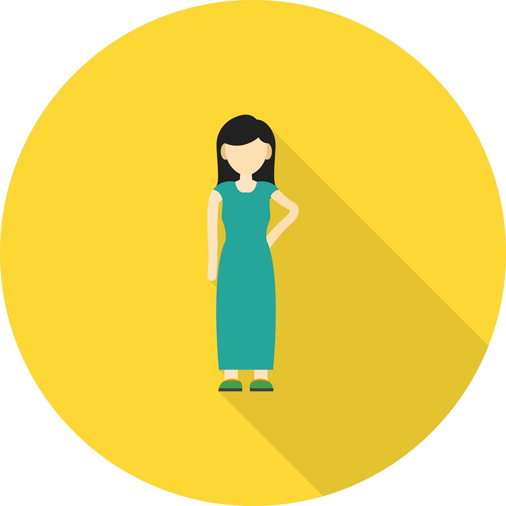 Female Patient Flat Shadowed Icon