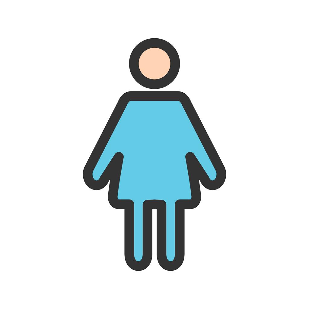 Female Patient Line Filled Icon