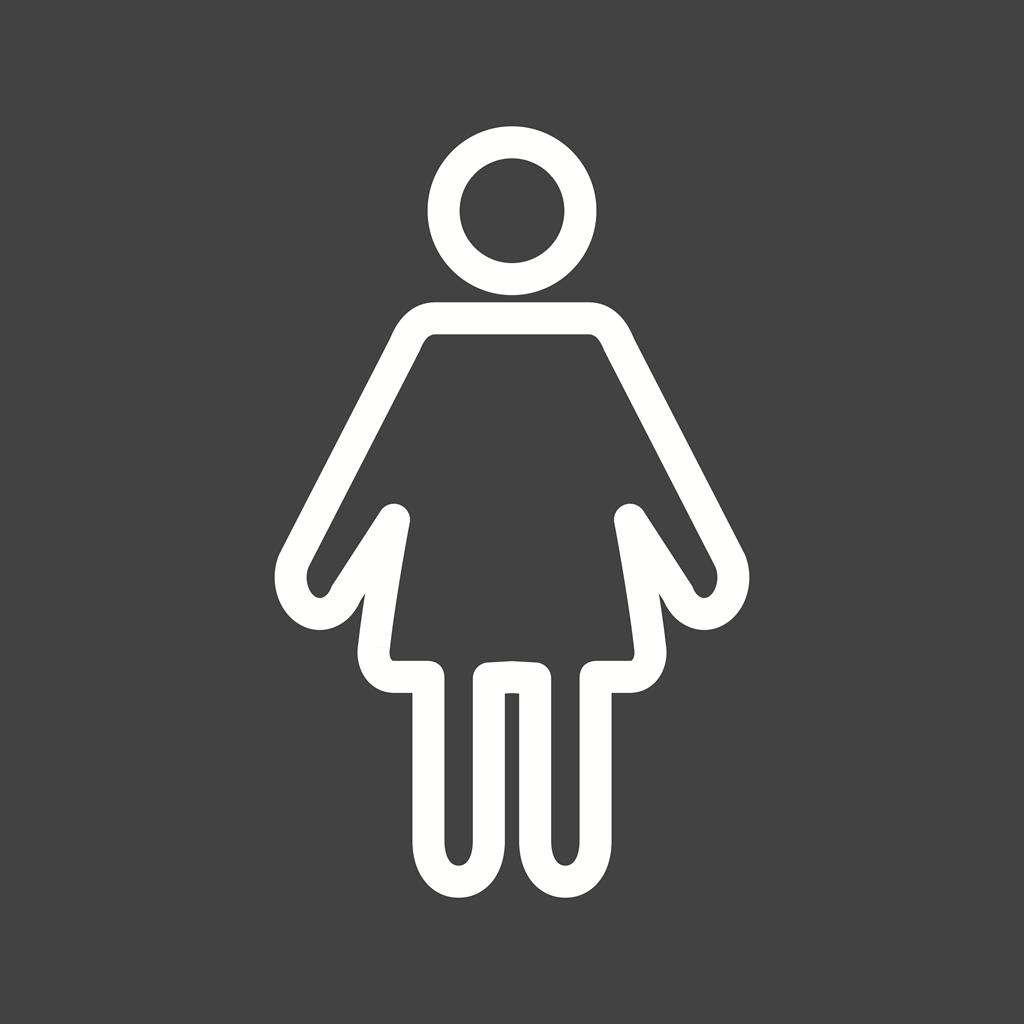 Female Patient Line Inverted Icon