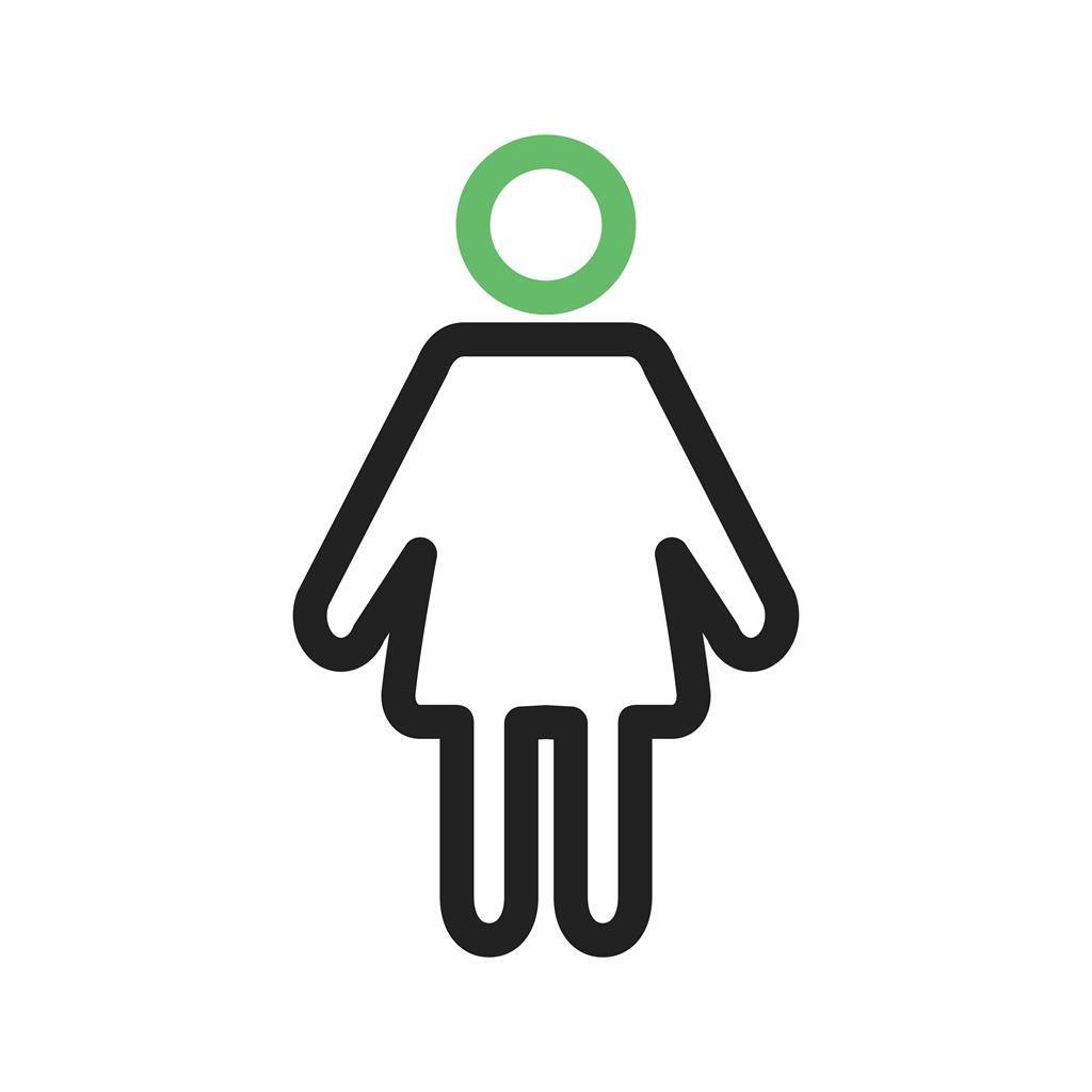 Female Patient Line Green Black Icon