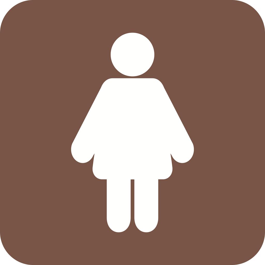 Female Patient Flat Round Corner Icon