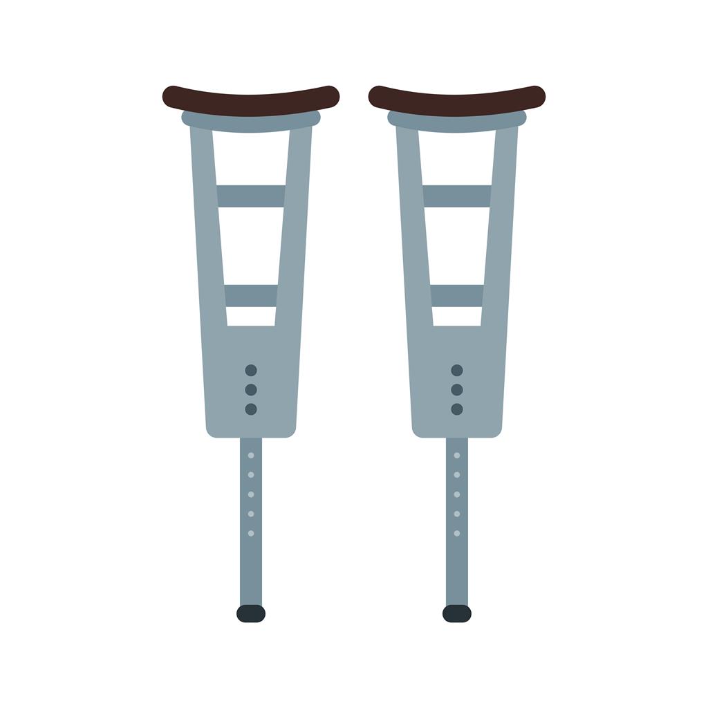 Crutches Flat Multicolor Icon