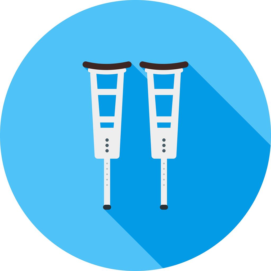 Crutches Flat Shadowed Icon