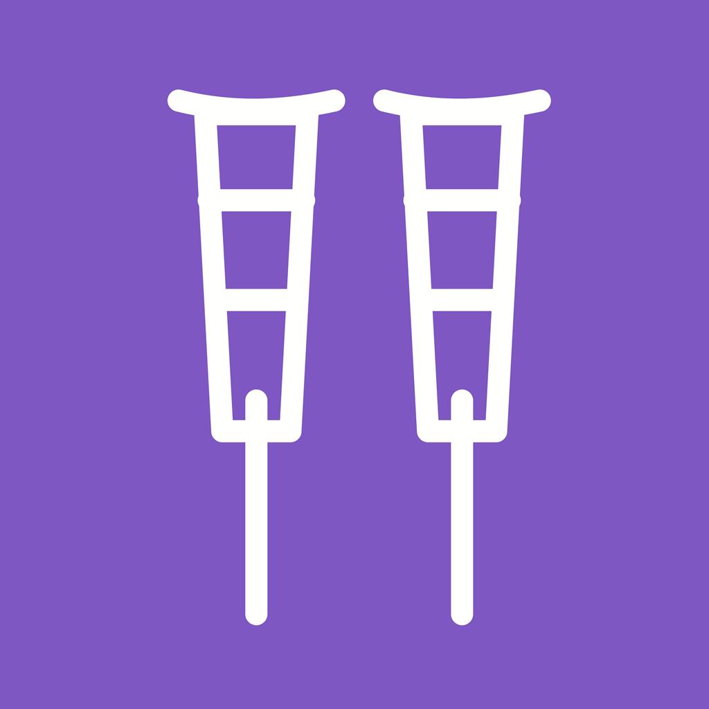 Crutches Line Multicolor B/G Icon