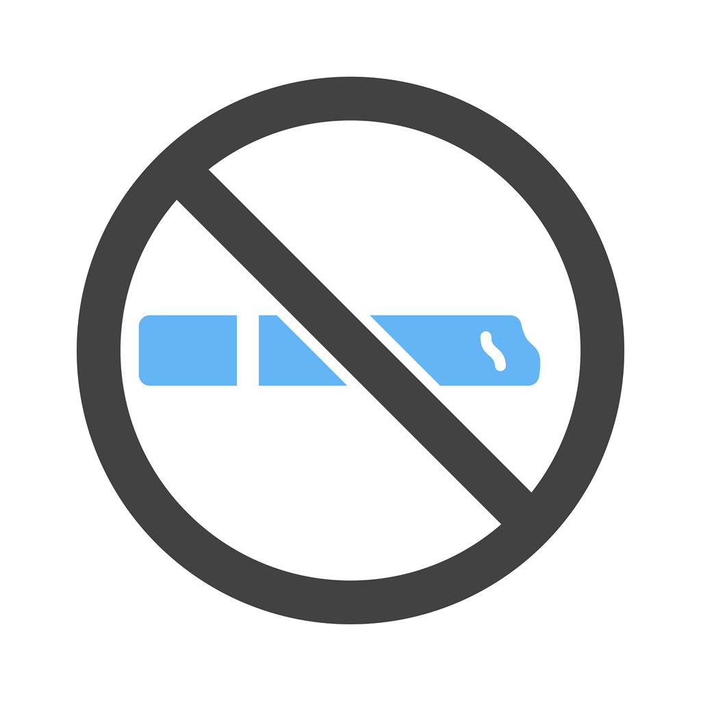 No Smoking Sign Blue Black Icon