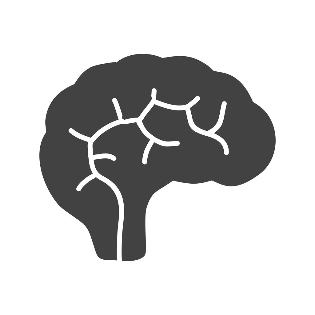 Brain Glyph Icon - IconBunny