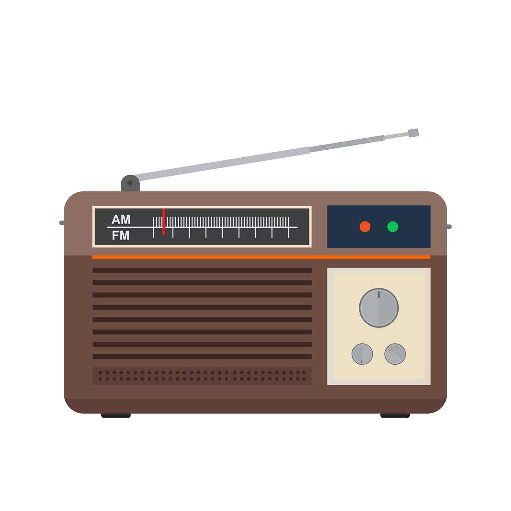 Old Radio Flat Multicolor Icon