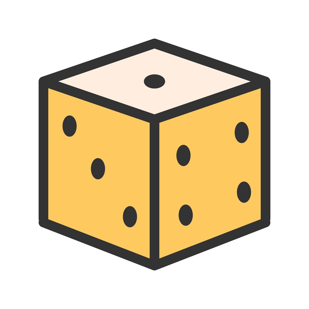 Dice Line Filled Icon
