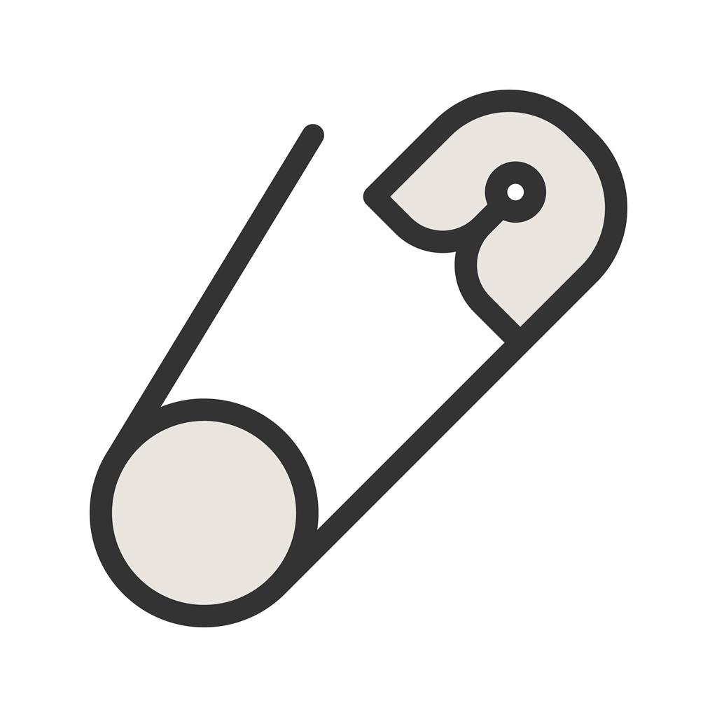 Safety Pin Line Filled Icon