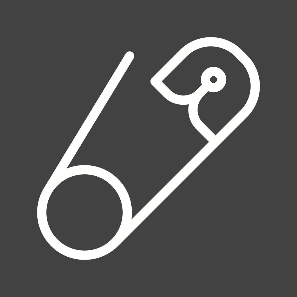 Safety Pin Line Inverted Icon