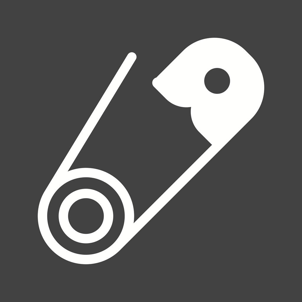 Safety Pin Glyph Inverted Icon