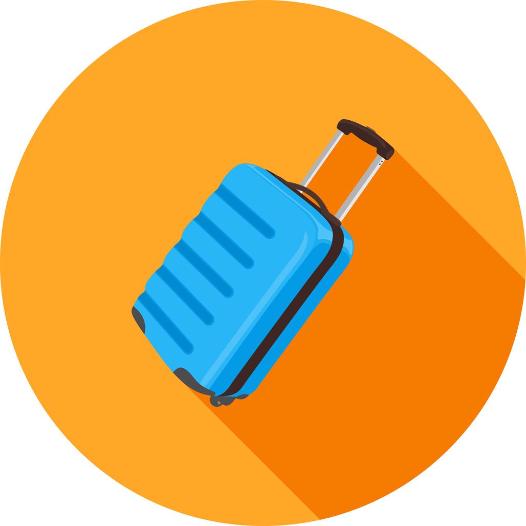 Luggage Bag Flat Shadowed Icon