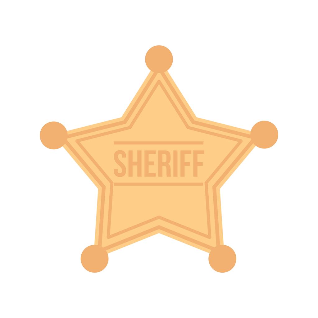 Sheriff Badge Flat Multicolor Icon
