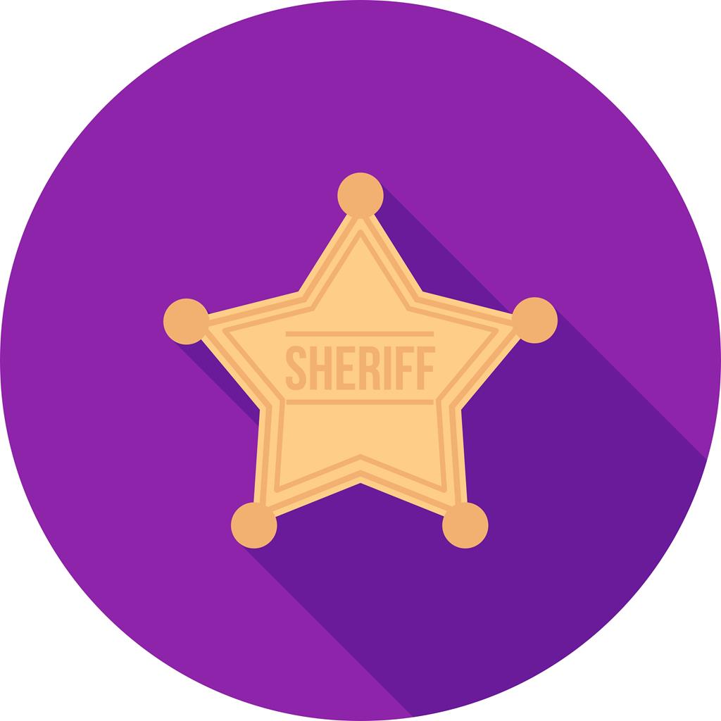 Sheriff Badge Flat Shadowed Icon