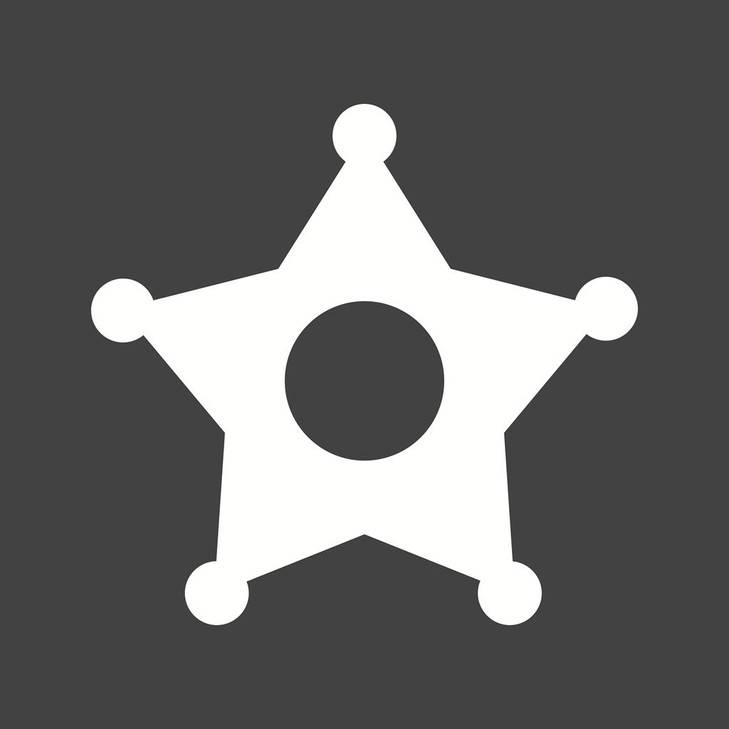 Sheriff Badge Glyph Inverted Icon