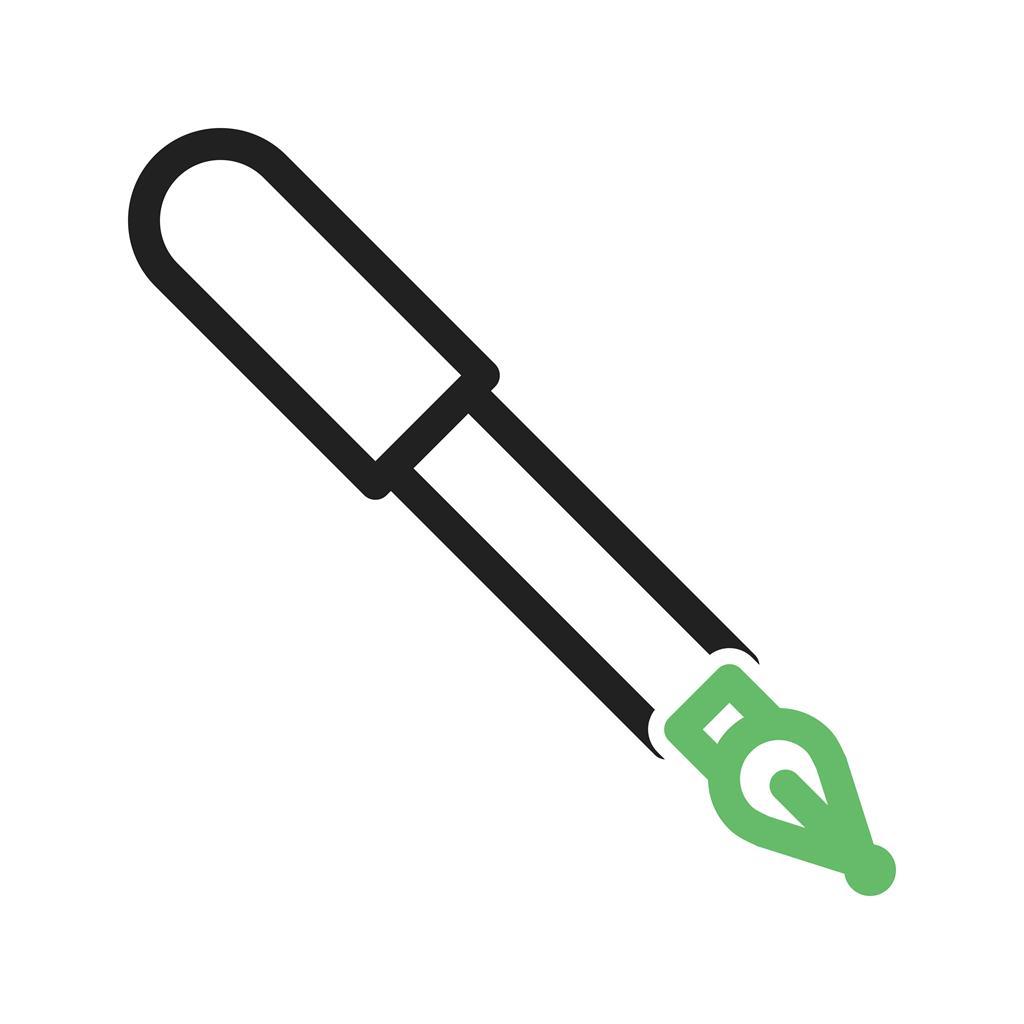 Fountain Pen Line Green Black Icon