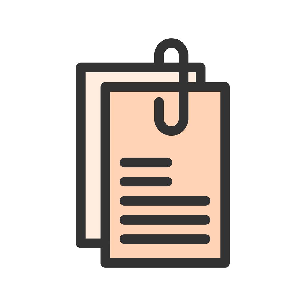 Attached Documents Line Filled Icon